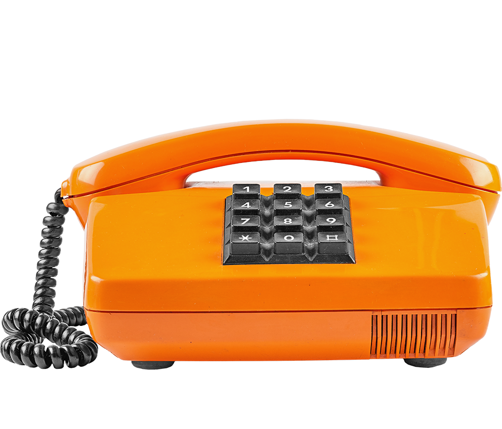 Orange retro phone