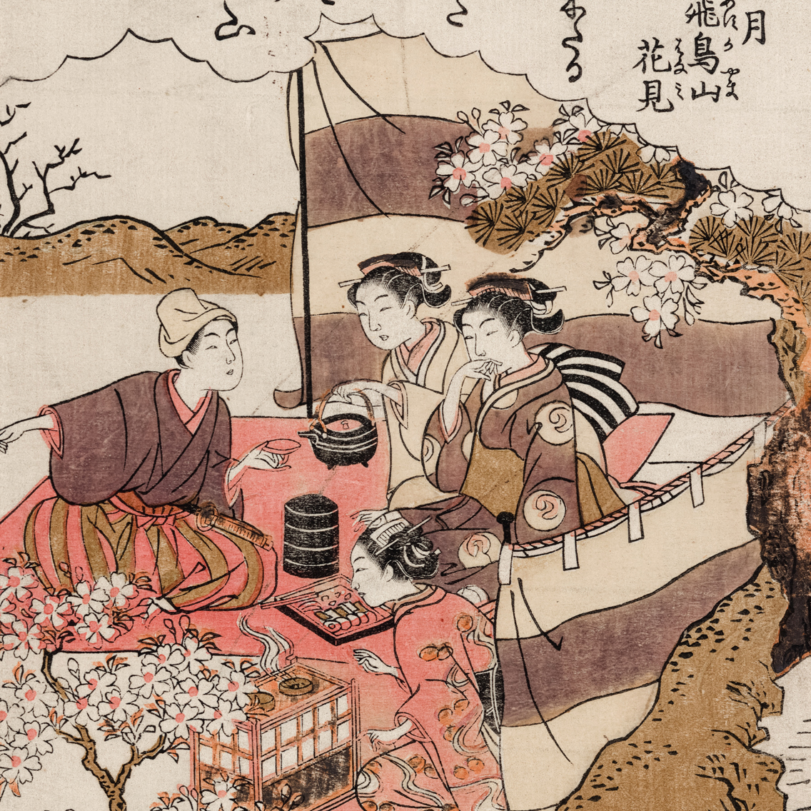 Japanese block painting illustration